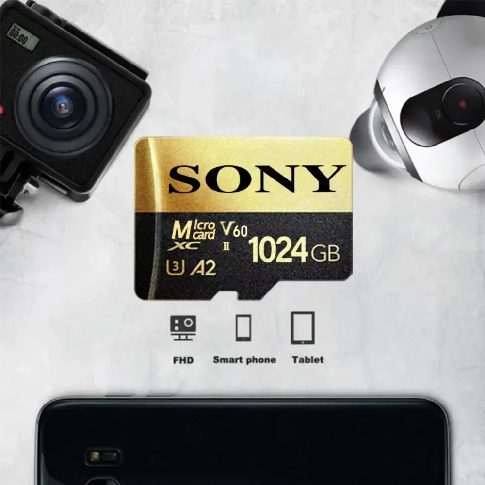 Original SONY Micro SD Card – 2TB, 1TB, 512GB, 128GB High-Speed TF Memory Card for Drone, Audio, PC & PS5 Game