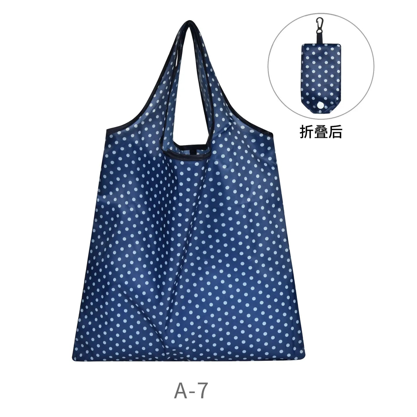 Large Nylon Shopping Bag for Women – Foldable, Eco-Friendly Reusable Tote, Grocery & Storage Handbag