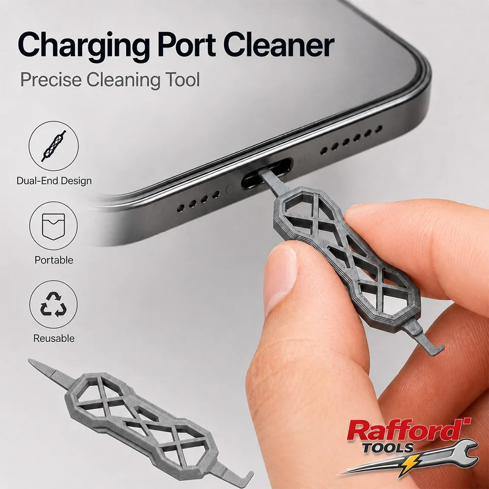 Portable USB Charging Port Cleaner - Dual-End Dust Removal Tool for USB-A, USB-B & USB-C Ports