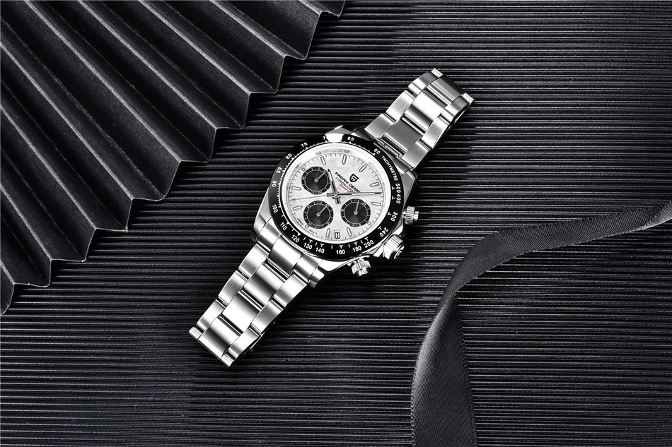 40mm PAGANI DESIGN V2 Men’s Quartz Watch – Sapphire Retro Chronograph Stainless Steel Waterproof