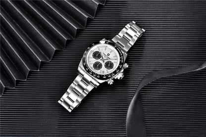 40mm PAGANI DESIGN V2 Men’s Quartz Watch – Sapphire Retro Chronograph Stainless Steel Waterproof