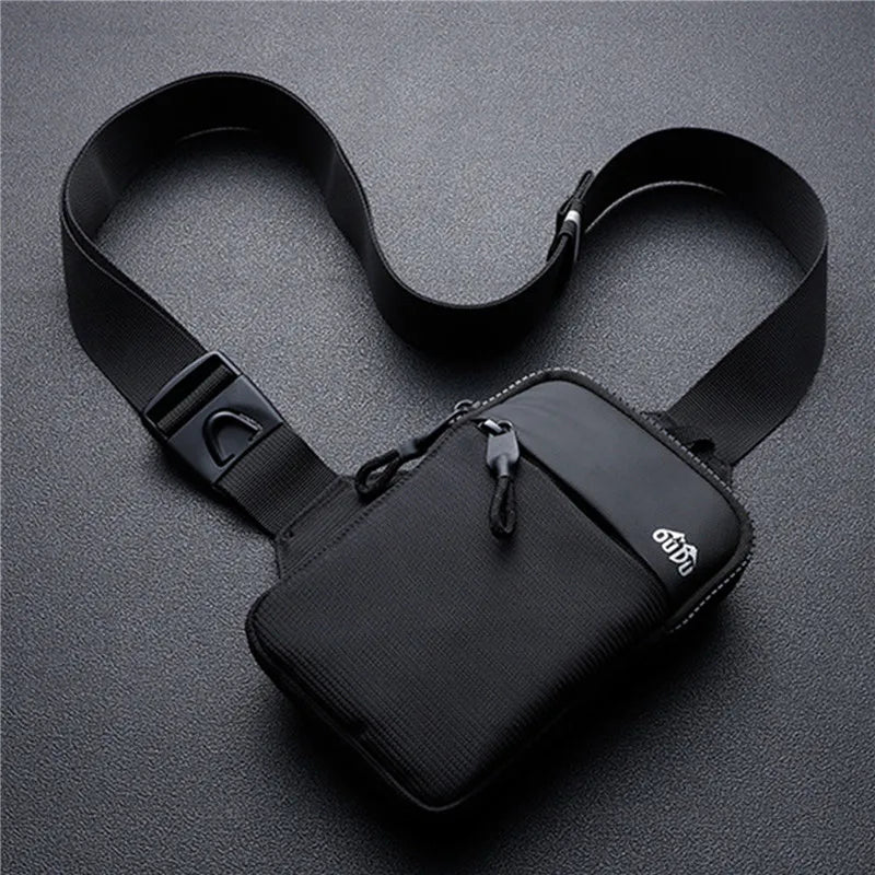 Casual Men's Nylon Waterproof Shoulder Chest Bag | Outdoor Sport Running Cycling Belt Bag | Large Capacity Travel Phone Pouch