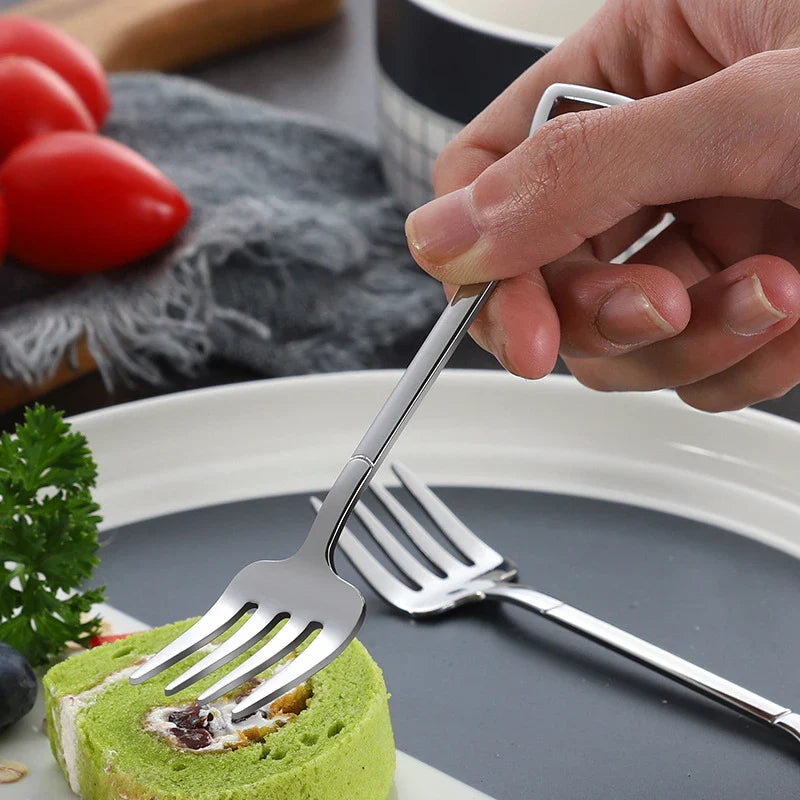4PCS Stainless Steel Fruit & Dessert Forks - Creative Shape Tableware for Family Parties