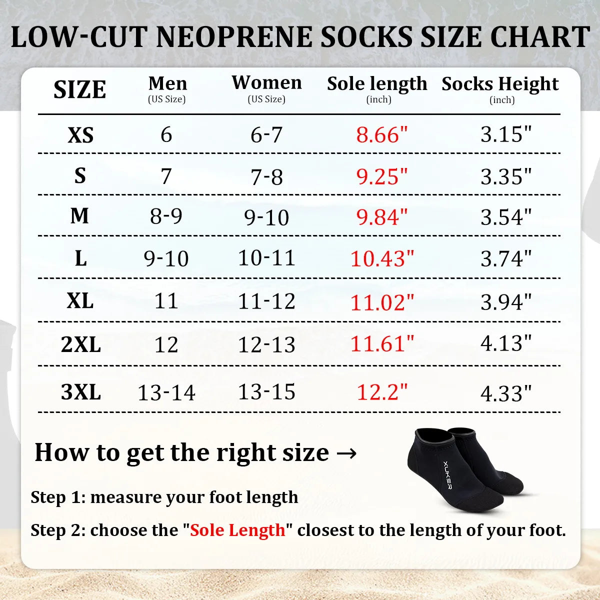 Men’s & Women’s 3mm Neoprene Water Socks - Low Cut Beach, Volleyball, Diving, Swimming, and Kayaking Booties with Flatlock Stitches