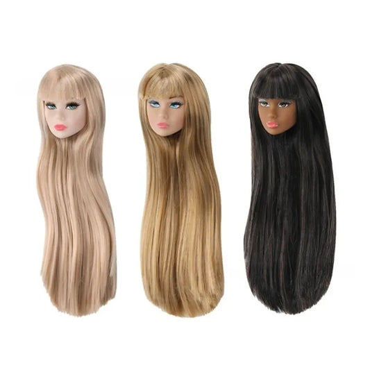 1/6 Supermodel Doll with Movable Joints – Flat Bangs Straight Hair Body & Head Accessories (White/Normal/Black Skin)