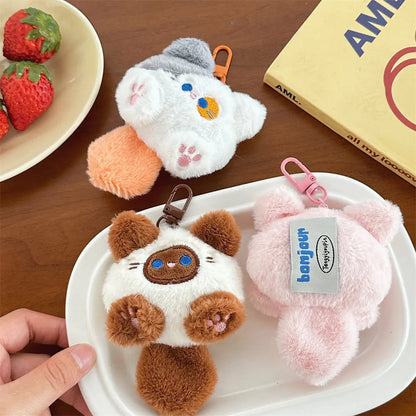 Cute Plush Cat Doll Pendant – Backpack Charm & Couple Bag Keychain Decorative Gift for Girls