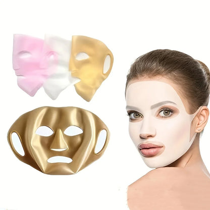 3D Silicone Mask Cover — Reusable Ear-Hanging Facial Tool for Moisturizing & Firming Skin