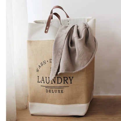 Large Capacity Fabric Laundry Basket — Foldable Dirty Clothes Storage Bin, Portable Household Storage Box