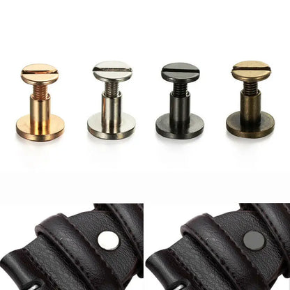 10 Sets Leather Craft Metal Rivets – Double Curved Head Screws for Belts, Straps, Luggage & DIY Projects
