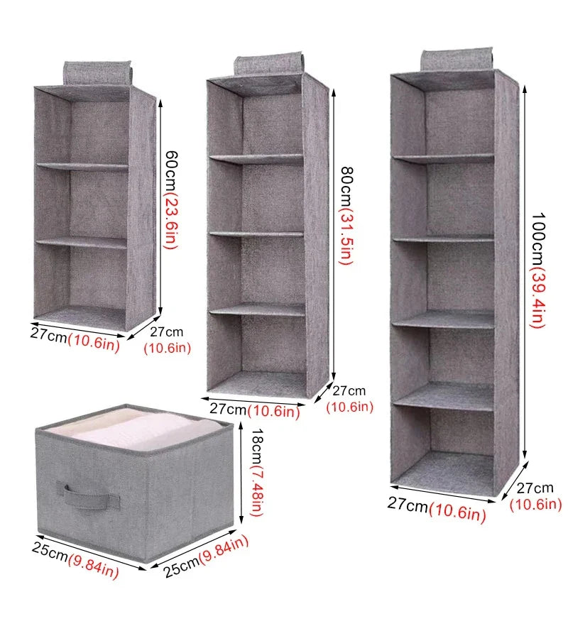 Hanging Cabinet Organizer for Underwear and Closet Storage — Wardrobe Rack Shelf Drawer Box