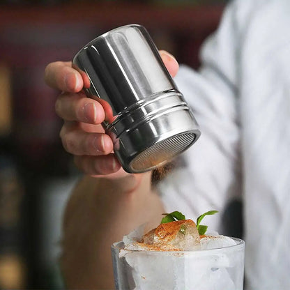 Silver Stainless Steel Mesh Shaker – Dusting Spice Jar for Salt, Sugar, Pepper, Cocoa & Icing Powder