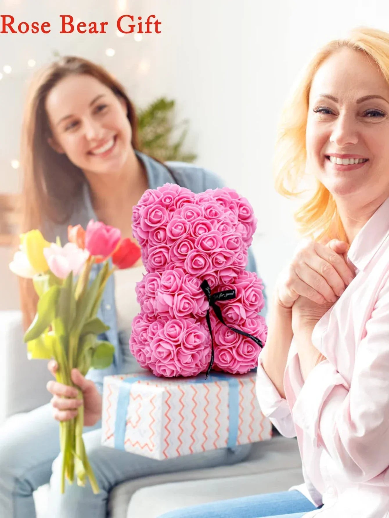 25cm Eternal Rose Teddy Bear – Artificial Flower Gift for Mom, Mother’s Day, Birthday, Valentine’s & Anniversary