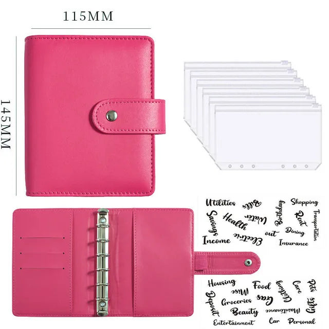 2023 Budget Planner – A7 Cash Envelope Savings Binder with 6 Holes for Financial Management, Loose-Leaf Notebook Organizer