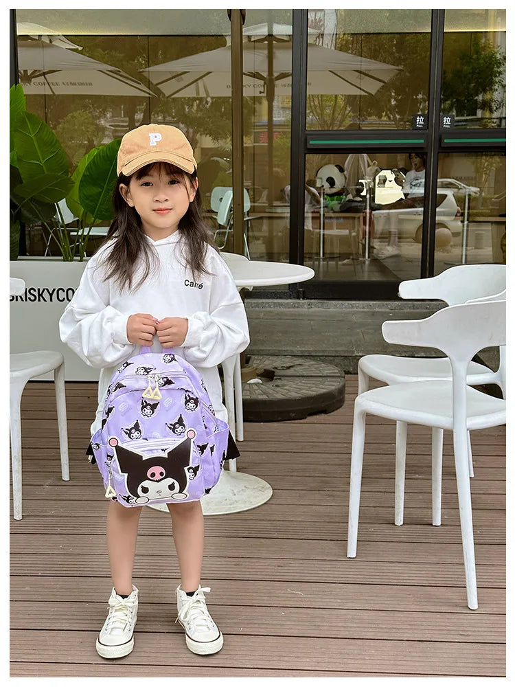 Anime Cartoon Kuromi, Melody & Cinnamoroll Backpack – Kawaii Canvas Schoolbag for Boys & Girls, Hello Kitty Fashion Kids Backpack