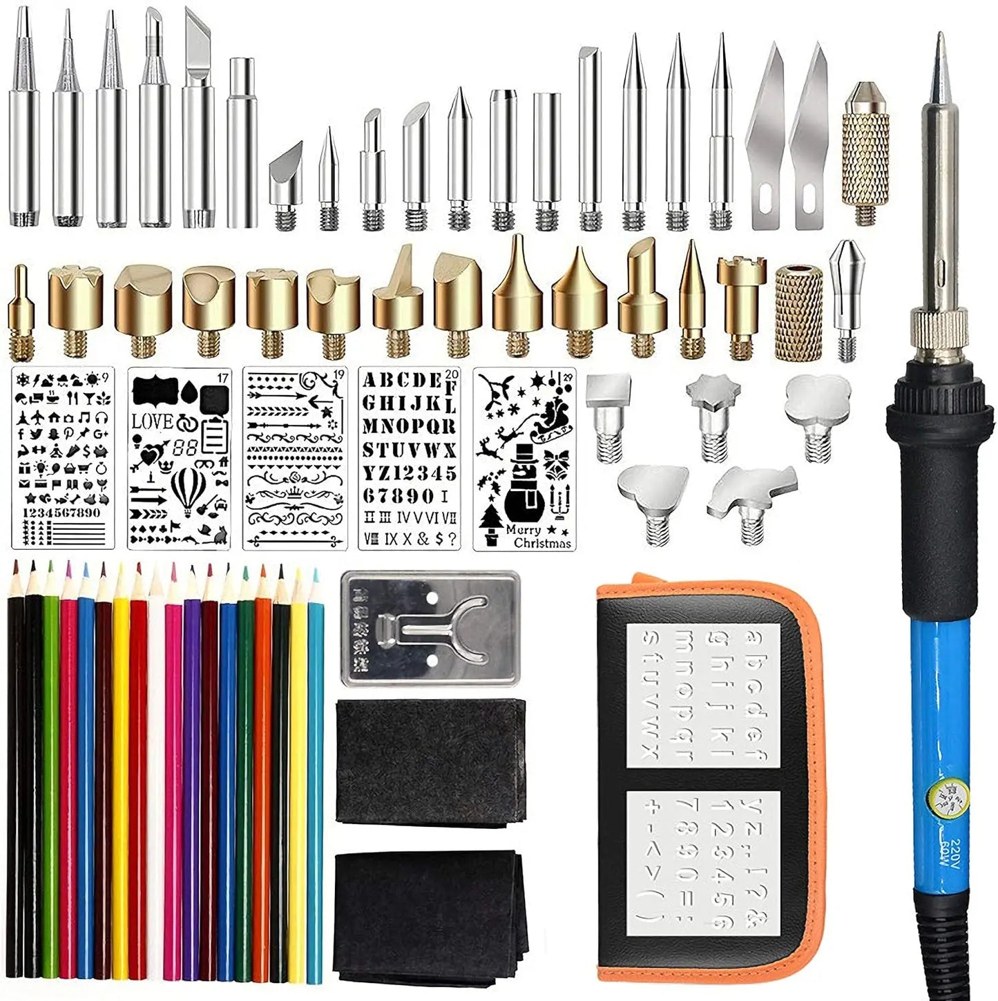 71PCS Wood Burning Tool Kit — Professional Pyrography Pen & Soldering Iron Set, Adjustable 200-450℃ for Wood Carving
