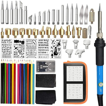 71PCS Wood Burning Tool Kit — Professional Pyrography Pen & Soldering Iron Set, Adjustable 200-450℃ for Wood Carving
