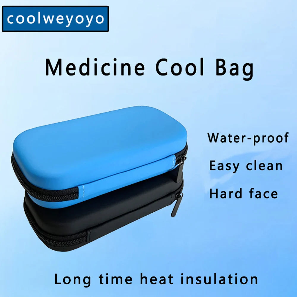 Waterproof PU Insulin Cooler Bag – Portable Insulated Diabetic Travel Case, Aluminum Foil Cooler Box & Ice Bag