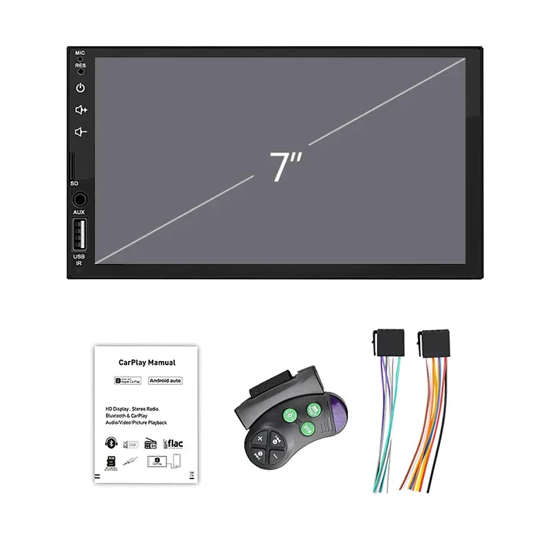 XIMA 7-Inch 2DIN Android Car Radio - Touchscreen MP5, CarPlay, Bluetooth, FM, USB & Camera