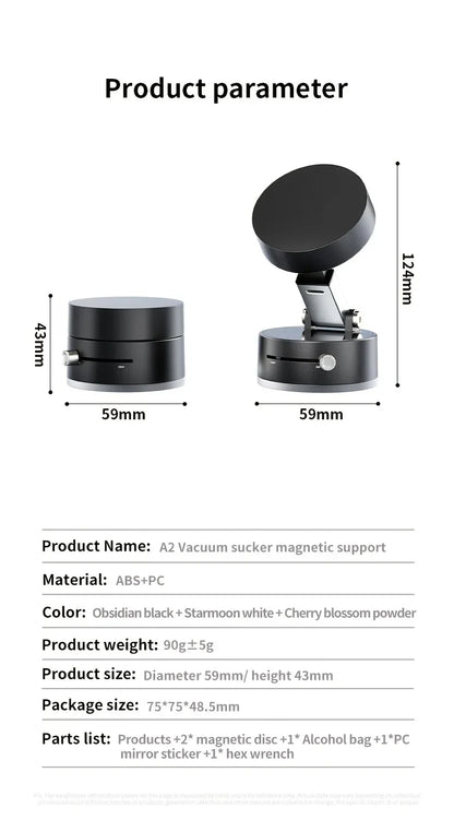 Vacuum Magnetic Folding Swivel Phone Stand – Double-Sided Suction Cup Holder, Universal Compatibility