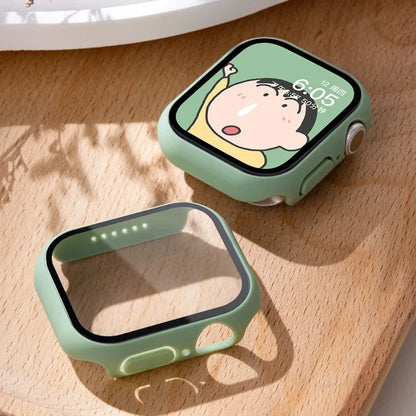 Tempered Glass Apple Watch Case - Full Screen Protector Cover for Series 9, 8, 7, 6, SE 45mm 44mm 41mm 40mm