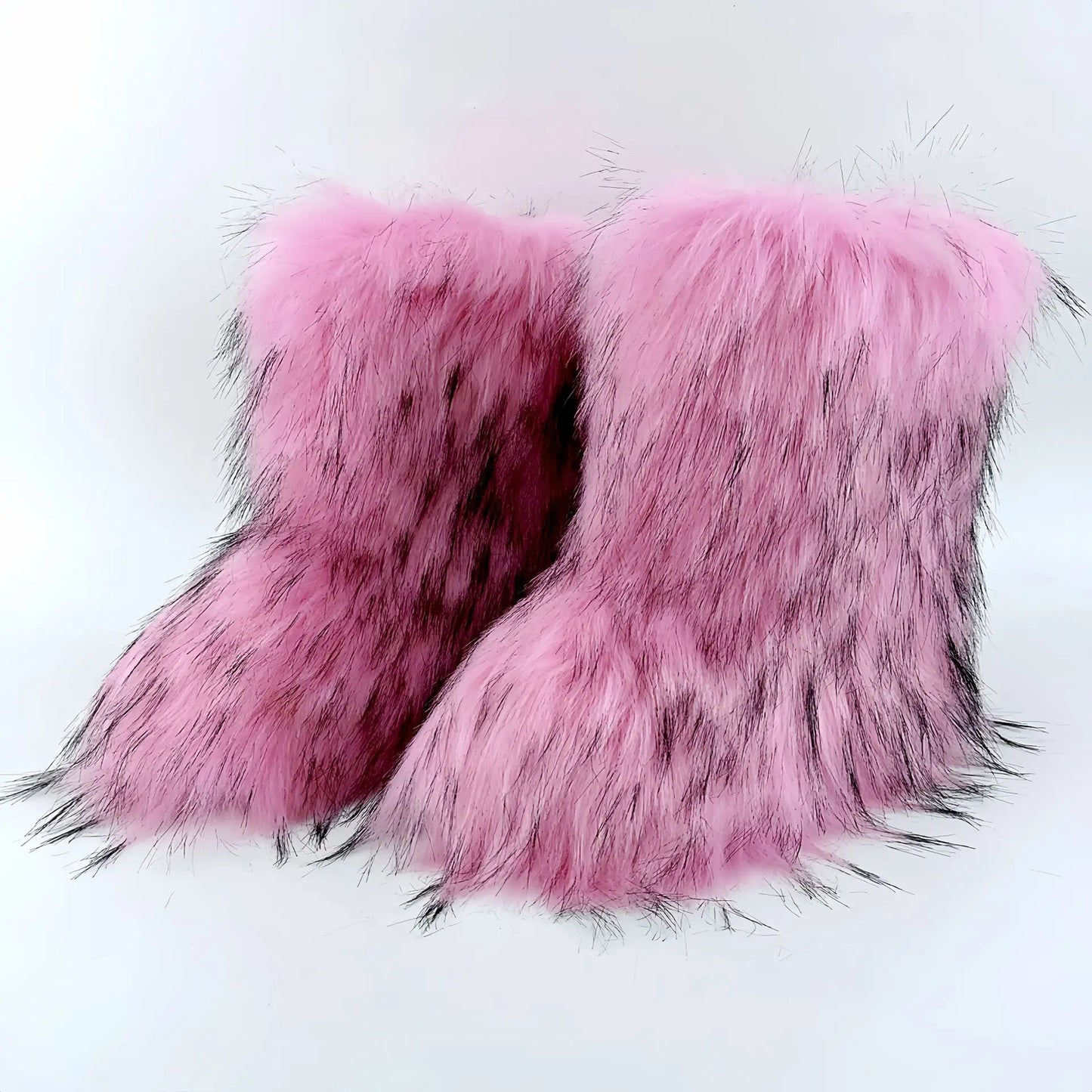 Women’s Faux Fur Winter Boots - Plush Warm Snow Shoes for Ladies with Luxury Furry Fashion Style