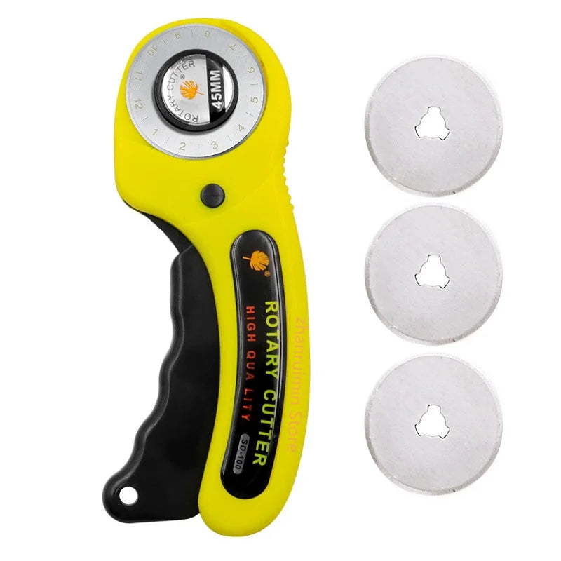 45mm Rotary Cutter Set – Ergonomic Leather & Fabric Cutting Tool for DIY Sewing, Quilting & Craft Projects