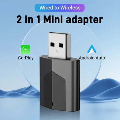 Acodo 2025 Android 14 3-in-1 CarPlay AI Box Wireless Adapter for Android Auto, YouTube & Netflix – Universal Plug and Play TV Box