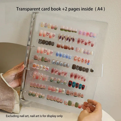 Transparent Nail Display Storage Book - Dustproof Nail Art Plate Organizer & Color Card Holder for Manicure Supplies