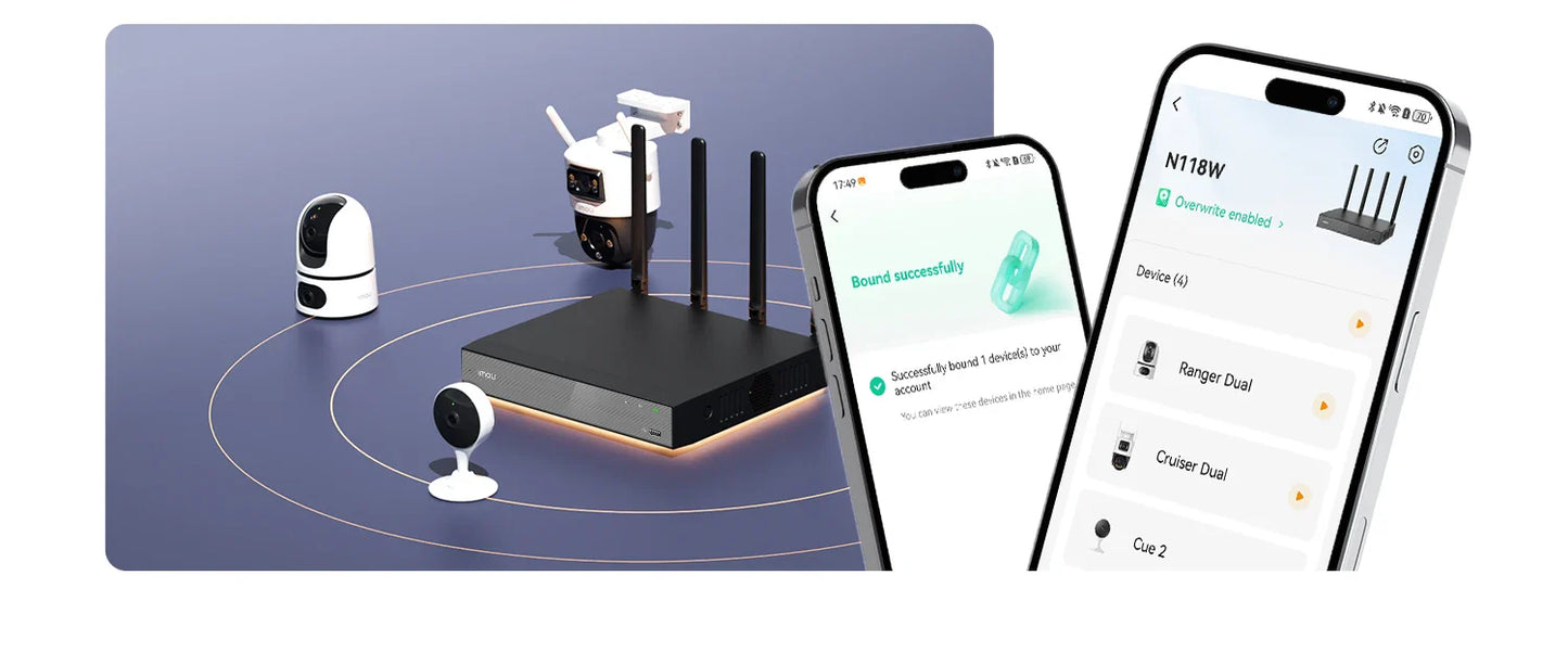 IMOU 10/18CH Wireless NVR – Dual-Band 2.4/5GHz Wi-Fi Network Security System, Metal Shell