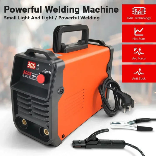 Portable MMA 300 Electric Welding Machine – 220V Adjustable Current Compact ARC Welder for Metal Work