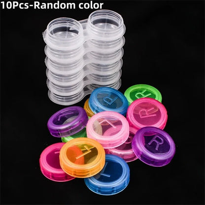 Colorful Clear Contact Lens Case Travel Kit – Portable Soak Storage Holder Container (Random Color)