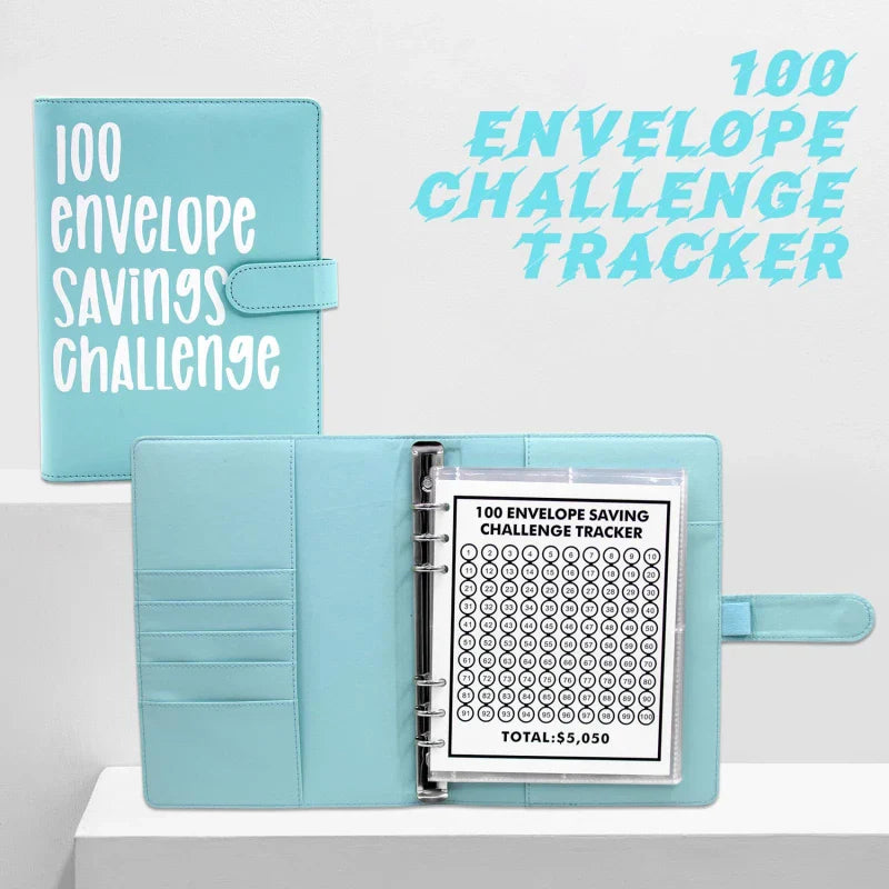 100 Envelope Challenge Binder – Savings Challenge Loose-Leaf Budget Binder with Cash Envelopes, Money Organizer System