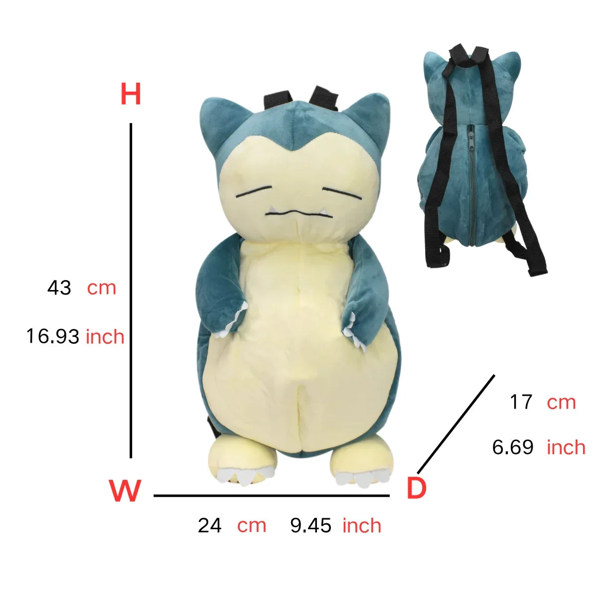Pokémon Plush Backpack — Gengar, Mimikyu, Eevee, Snorlax, Charmander, Charizard, Mew, Rowlet Stuffed Toy Shoulder Bag for Kids & Gifts