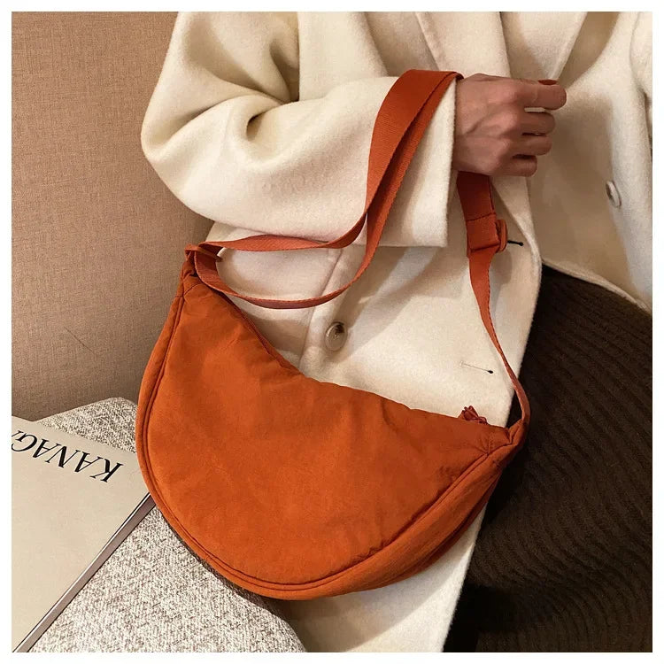 Casual Nylon Hobo Crossbody Bag for Women – Shoulder, Half Moon, Tote Travel Shopper & Purses