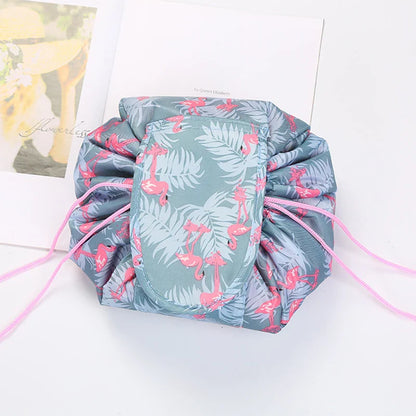 Women’s Drawstring Cosmetic Bag — Portable Waterproof Travel Makeup Organizer & Toiletry Beauty Pouch