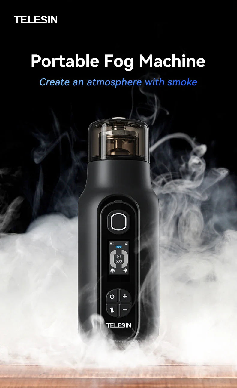 TELESIN Portable Smoke Machine – Remote-Controlled Fogger for Photography, Video Shoot Smoke Effect