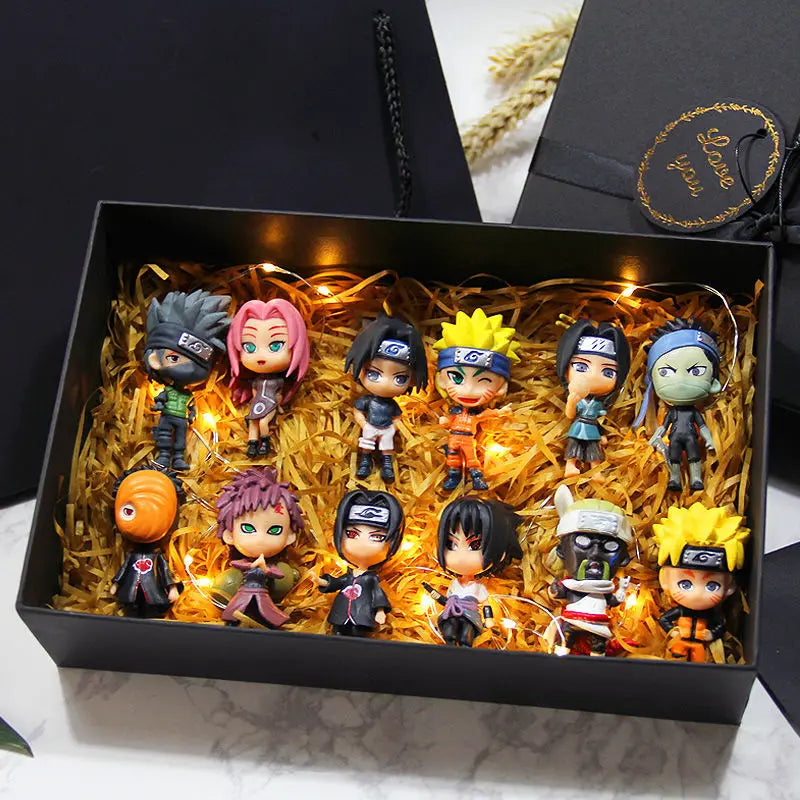 6 Pcs Naruto Mini Figures – Sasuke, Gaara, Uchiha Madara 7-8cm Collectible Figurines with Base