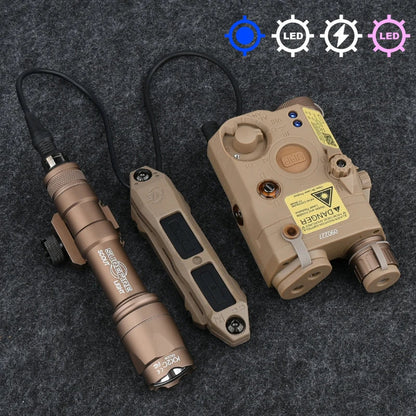 Tactical Surefir M300A/M600C Flashlight — Nylon PEQ-15 Battery Box with Dual Control Switch, Fits 20MM Rail