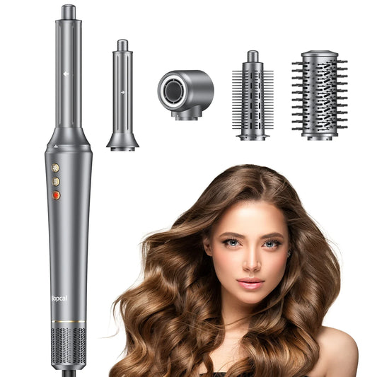 Bopcal 5-in-1 Hair Dryer & Hot Air Comb – 1200W High-Speed Blower with Curling Iron & Multifunction Styling Tools