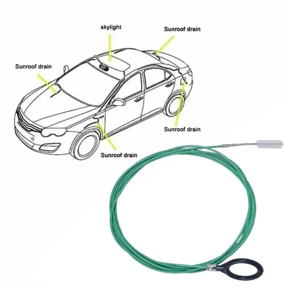 3m Flexible Car Drain Cleaning Brush | Sunroof & Skylight Drain Pipe Scrub Tool