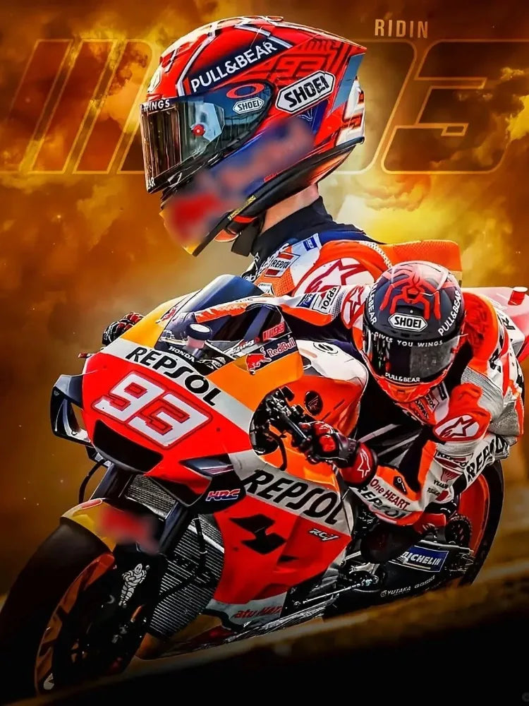 Marquez 5D Diamond Painting Motorcycle – DIY Sports Diamond Embroidery Mosaic Oil Painting for Home Decor and Gift