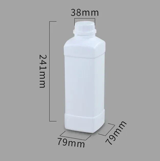 1000mL HDPE Refillable Plastic Bottle with Lid — Food Grade, Leakproof Container for Liquids, Agriculture & Pesticides, 1PCS