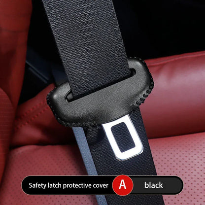 Universal Car Seat Belt Buckle Cover — PU Leather Anti-Collision Protector for Car Interior Accessories