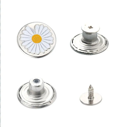 10Pcs 17mm Metal Jeans Buttons – No-Sew Screw Replacement Repair Kit for Pants & Denim