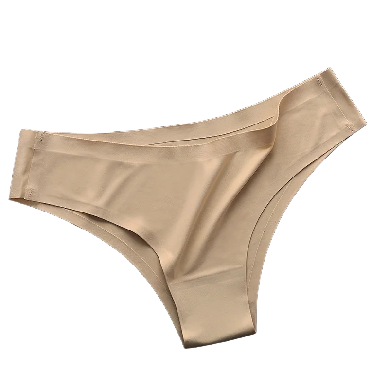 4PCS Seamless Ice Silk Panties Set for Women – Low Waist G-String, Soft Ultra-Thin Sexy Underwear Briefs