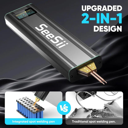 Seesii 80-Gear Mini Portable Spot Welder – Handheld Digital Display Welder for 0.1-0.2mm Nickel Sheets