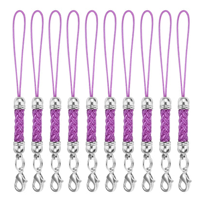10Pcs Lanyard Strap Set - Lobster Clasp Rope Keychain Hooks Mobile Charms & Key Ring Accessories
