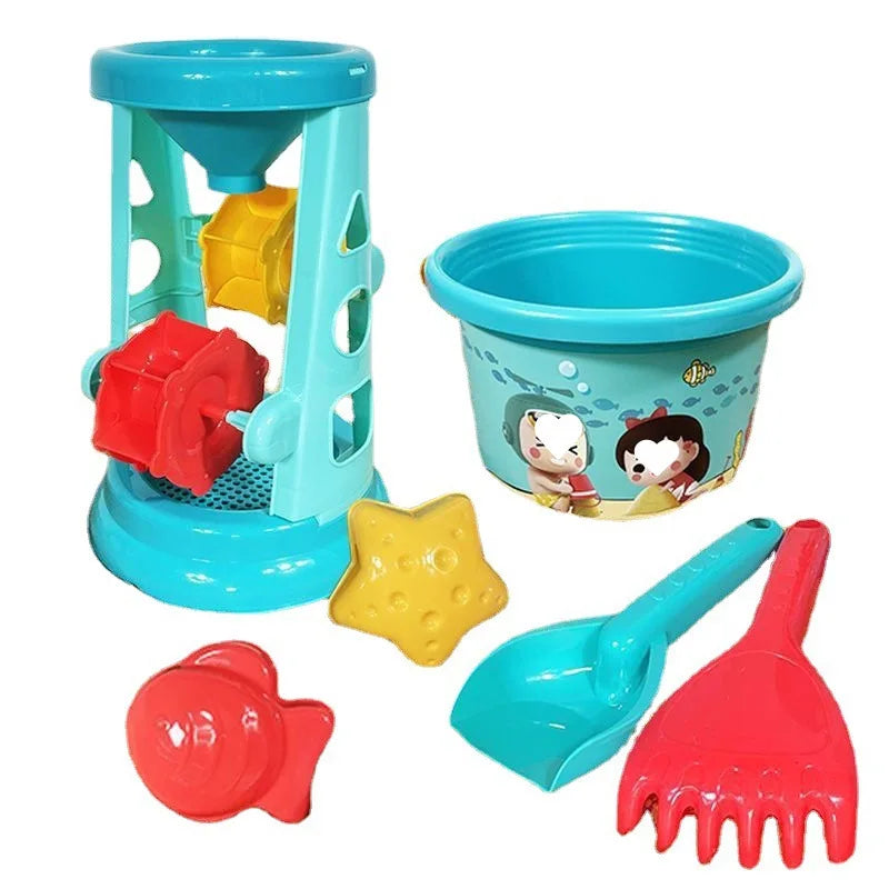 23PCS Kids Summer Beach Set - Digging Sand Toys with Plastic Bucket, Watering Bottle, Shovels - Children's Beach Water Game Tools
