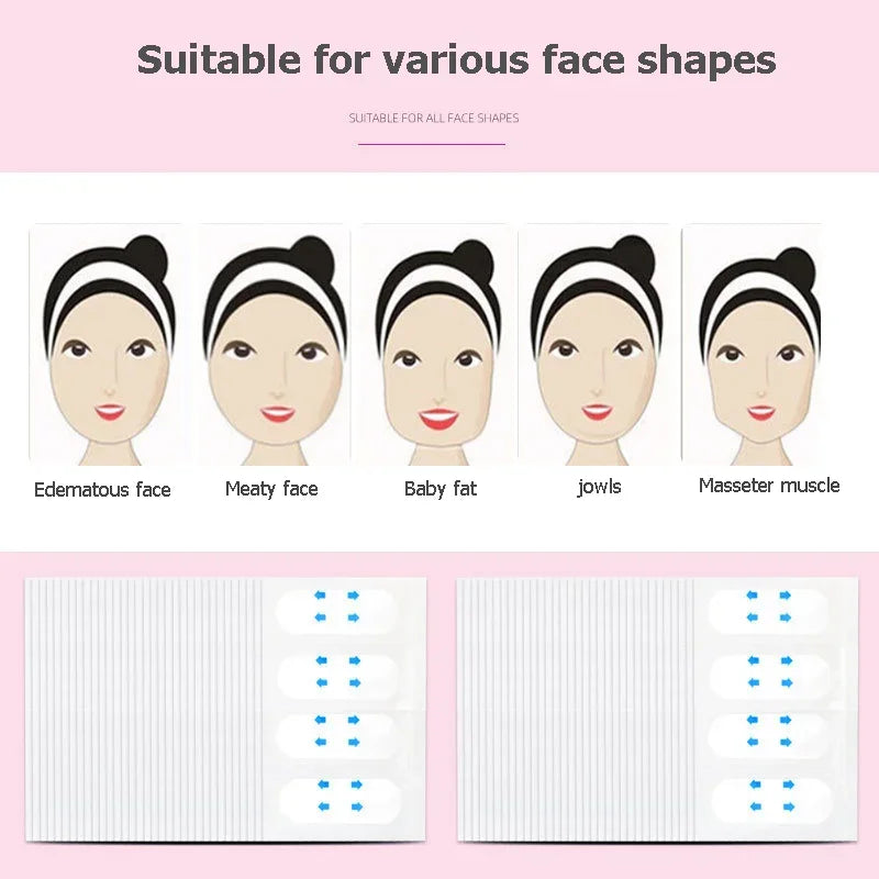 V-Lift Face Tape 10-30 Sheets - Invisible Breathable Makeup Adhesive for Facial Lifting & Chin Contouring
