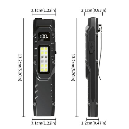 LED Ultra Slim Flashlight 1200LM — Mini Portable Pocket Light with Pen Clip, IPX44 Waterproof for Camping & Hiking